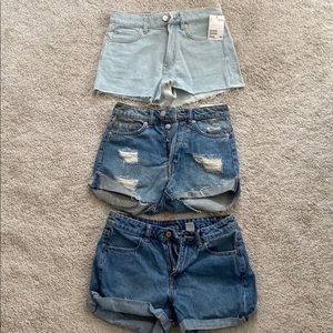 3 Pairs H&M jean shorts